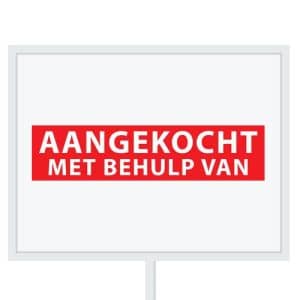 Reclameborden Totaal makelaarsstickers stickers voor makelaars Aangekocht mbv wit rood