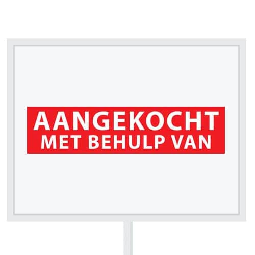 Reclameborden Totaal makelaarsstickers stickers voor makelaars Aangekocht mbv wit rood