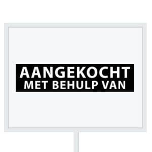 Reclameborden Totaal makelaarsstickers stickers voor makelaars Aangekocht mbv wit zwart