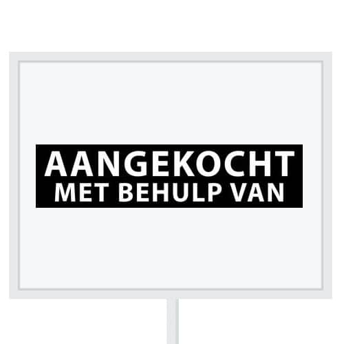 Reclameborden Totaal makelaarsstickers stickers voor makelaars Aangekocht mbv wit zwart