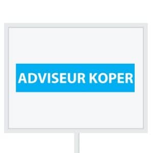 Reclameborden Totaal makelaarsstickers stickers voor makelaars Adviseur koper wit lichtblauw