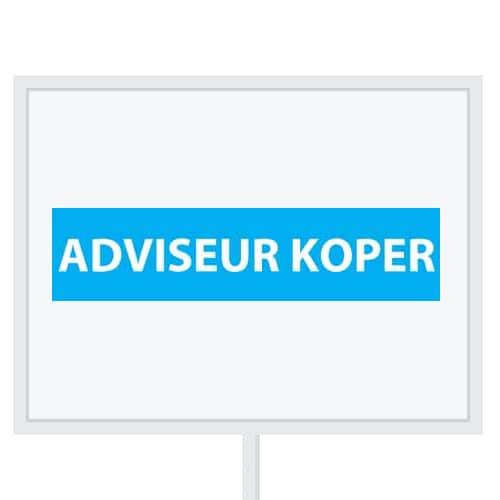 Reclameborden Totaal makelaarsstickers stickers voor makelaars Adviseur koper wit lichtblauw