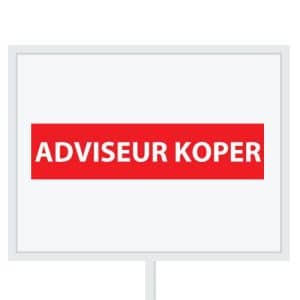 Reclameborden Totaal makelaarsstickers stickers voor makelaars Adviseur koper wit rood