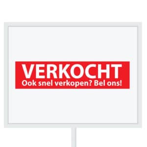 Reclameborden Totaal makelaarsstickers stickers voor makelaars Binnenkort op funda Verkocht OSVBO wit rood 2