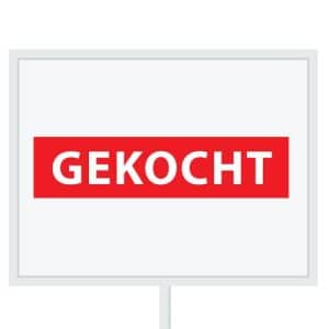 Reclameborden Totaal makelaarsstickers stickers voor makelaars Gekocht wit rood