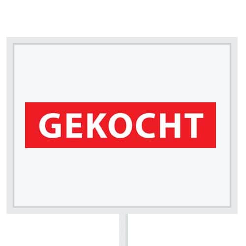 Reclameborden Totaal makelaarsstickers stickers voor makelaars Gekocht wit rood