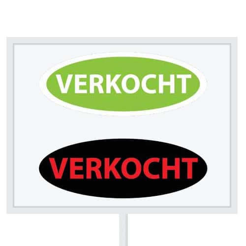 Reclameborden Totaal makelaarsstickers stickers voor makelaars Maatwerk sticker model B