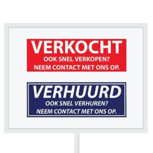 Reclameborden Totaal makelaarsstickers stickers voor makelaars Maatwerk sticker model C
