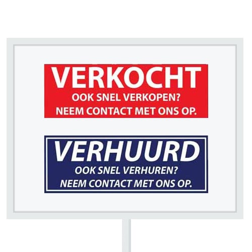 Reclameborden Totaal makelaarsstickers stickers voor makelaars Maatwerk sticker model C