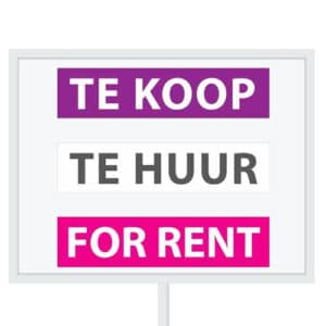 Reclameborden Totaal makelaarsstickers stickers voor makelaars Maatwerk sticker model E