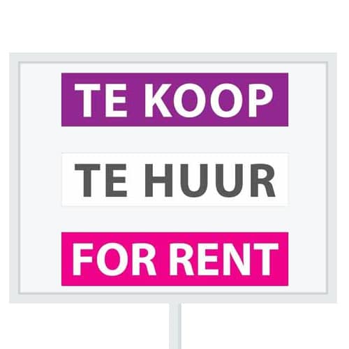 Reclameborden Totaal makelaarsstickers stickers voor makelaars Maatwerk sticker model E