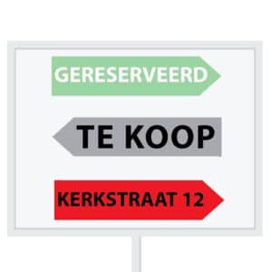 Reclameborden Totaal makelaarsstickers stickers voor makelaars Maatwerk sticker model F