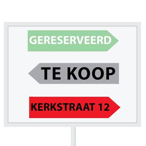 Reclameborden Totaal makelaarsstickers stickers voor makelaars Maatwerk sticker model F