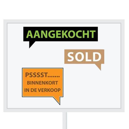 Reclameborden Totaal makelaarsstickers stickers voor makelaars Maatwerk sticker model J