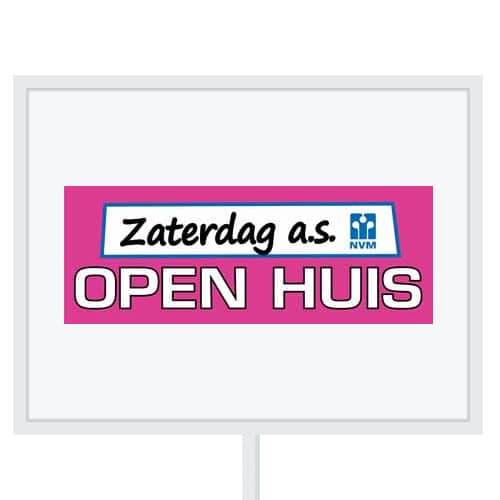 Reclameborden Totaal makelaarsstickers stickers voor makelaars NVM open huizen dag aanstaande zaterdag