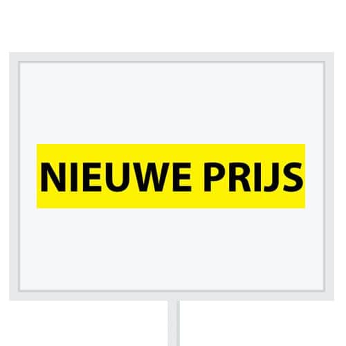 Reclameborden Totaal makelaarsstickers stickers voor makelaars Nieuwe prijs zwart geel
