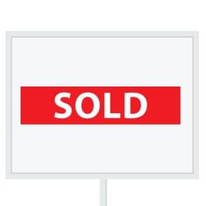 Reclameborden Totaal makelaarsstickers stickers voor makelaars Sold wit rood