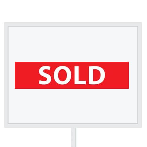 Reclameborden Totaal makelaarsstickers stickers voor makelaars Sold wit rood