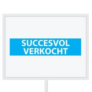 Reclameborden Totaal makelaarsstickers stickers voor makelaars Succesvol verkocht wit lichtblauw