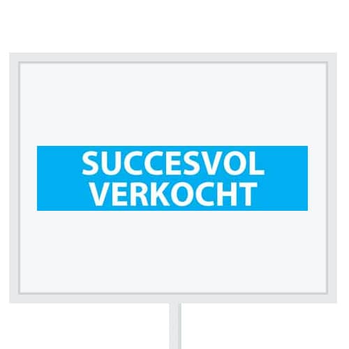 Reclameborden Totaal makelaarsstickers stickers voor makelaars Succesvol verkocht wit lichtblauw