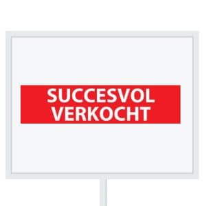 Reclameborden Totaal makelaarsstickers stickers voor makelaars Succesvol verkocht wit rood