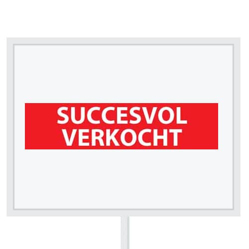 Reclameborden Totaal makelaarsstickers stickers voor makelaars Succesvol verkocht wit rood
