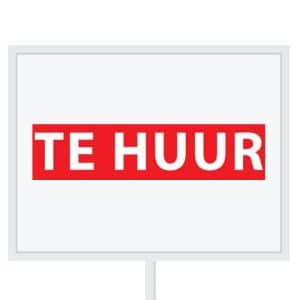 Reclameborden Totaal makelaarsstickers stickers voor makelaars Te huur wit rood