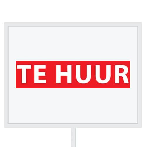 Reclameborden Totaal makelaarsstickers stickers voor makelaars Te huur wit rood