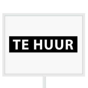 Reclameborden Totaal makelaarsstickers stickers voor makelaars Te huur wit zwart