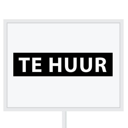 Reclameborden Totaal makelaarsstickers stickers voor makelaars Te huur wit zwart