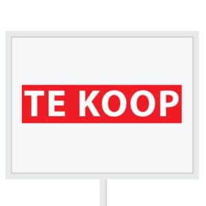 Reclameborden Totaal makelaarsstickers stickers voor makelaars Te koop wit rood