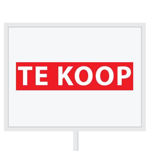 Reclameborden Totaal makelaarsstickers stickers voor makelaars Te koop wit rood