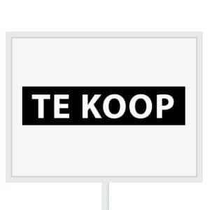 Reclameborden Totaal makelaarsstickers stickers voor makelaars Te koop wit zwart