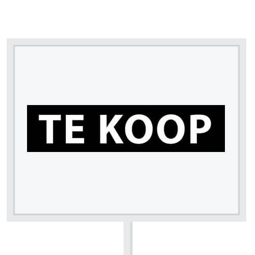 Reclameborden Totaal makelaarsstickers stickers voor makelaars Te koop wit zwart