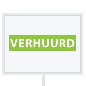 Reclameborden Totaal makelaarsstickers stickers voor makelaars Verhuurd wit groen