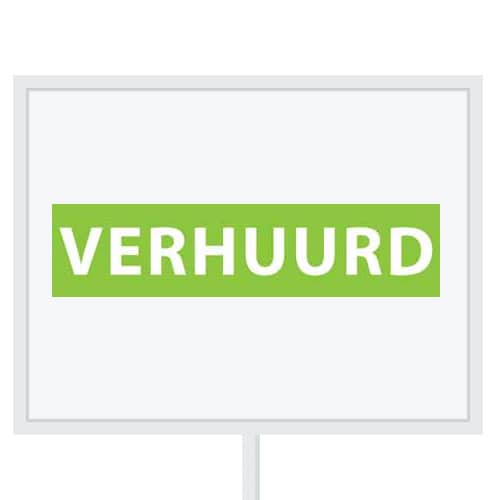 Reclameborden Totaal makelaarsstickers stickers voor makelaars Verhuurd wit groen