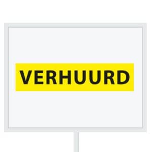Reclameborden Totaal makelaarsstickers stickers voor makelaars Verhuurd zwart geel