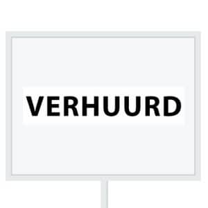Reclameborden Totaal makelaarsstickers stickers voor makelaars Verhuurd zwart wit
