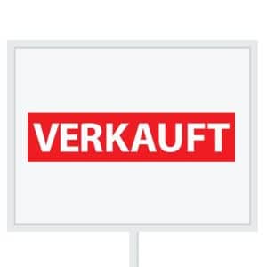 Reclameborden Totaal makelaarsstickers stickers voor makelaars Verkauft wit rood