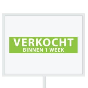 Reclameborden Totaal makelaarsstickers stickers voor makelaars Verkocht binnen 1 week wit groen