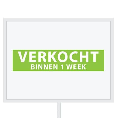 Reclameborden Totaal makelaarsstickers stickers voor makelaars Verkocht binnen 1 week wit groen