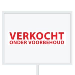 Reclameborden Totaal makelaarsstickers stickers voor makelaars Verkocht onder voorbehoud rood wit