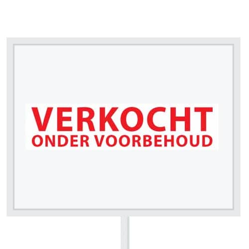 Reclameborden Totaal makelaarsstickers stickers voor makelaars Verkocht onder voorbehoud rood wit