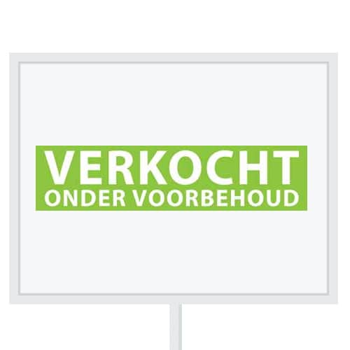 Reclameborden Totaal makelaarsstickers stickers voor makelaars Verkocht onder voorbehoud wit groen