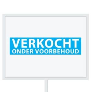 Reclameborden Totaal makelaarsstickers stickers voor makelaars Verkocht onder voorbehoud wit licht blauw