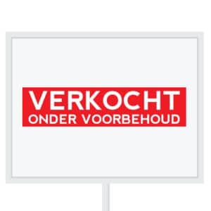 Reclameborden Totaal makelaarsstickers stickers voor makelaars Verkocht onder voorbehoud wit rood