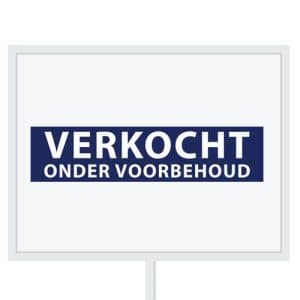 Reclameborden Totaal makelaarsstickers stickers voor makelaars Verkocht onder voorbehoud wit royal blauw