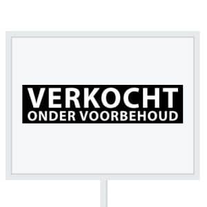 Reclameborden Totaal makelaarsstickers stickers voor makelaars Verkocht onder voorbehoud wit zwart