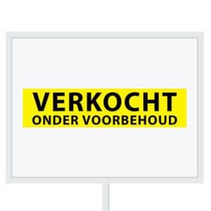 Reclameborden Totaal makelaarsstickers stickers voor makelaars Verkocht onder voorbehoud zwart geel