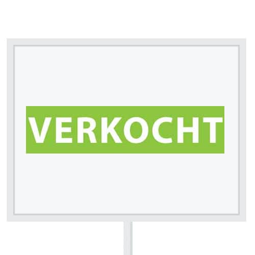 Reclameborden Totaal makelaarsstickers stickers voor makelaars Verkocht wit groen